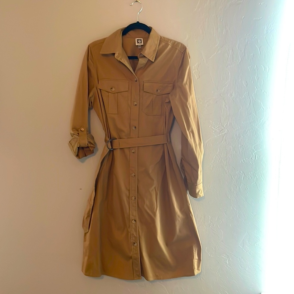 Ann Klein khaki tan dress